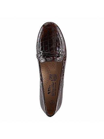 Spring Step Women's Enda Shoes in Brown Croco Patent (view 2)