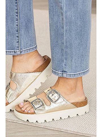 Corkys Women's Rumor Has It Sandal in Gold Crinkle (view 2)