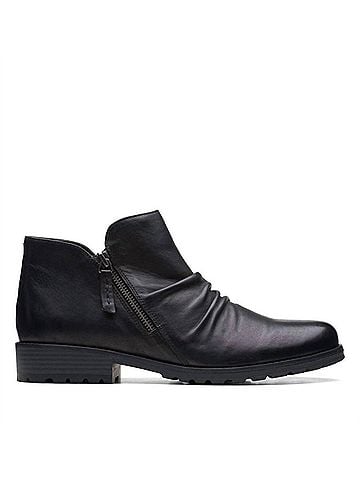 Clarks Women's Clarkwell Zip Ankle Boots in Black Leather (view 1)