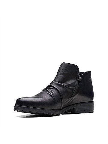 Clarks Women's Clarkwell Zip Ankle Boots in Black Leather (view 2)