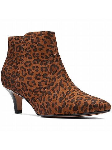 Clarks Women's Linvale Judith Heeled Ankle Boots in Leopard Print (view 1)