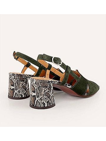 Chie Mihara Women's Rutter Sandal in Green/Snake (view 2)