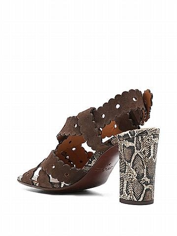 Chie Mihara Women's Mihara Biby Sandal in Brown/Snake (view 2)