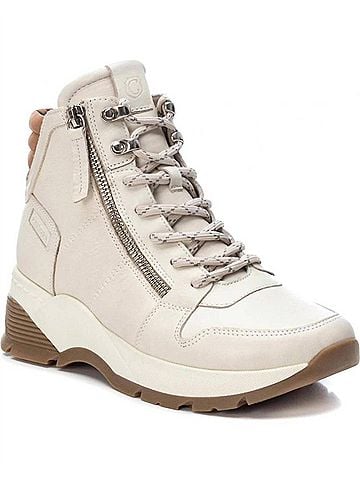 XTI Women's Leather Booties in Ice (view 2)