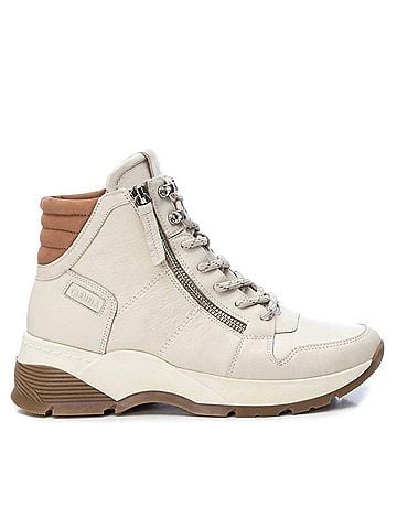 XTI Women's Leather Booties in Ice (view 1)