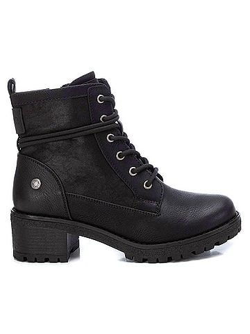 XTI Women's Lace-Up Tie Booties in Black (view 1)
