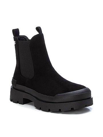 XTI Women's Suede Ankle Booties in Black (view 1)