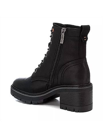 XTI Women's Lace-Up Heeled Booties in Black (view 2)