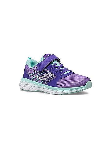 Saucony Big Kid's Wind 2.0 A/C Sneaker in Purple/Turquoise (view 1)