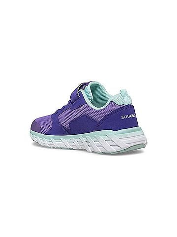 Saucony Big Kid's Wind 2.0 A/C Sneaker in Purple/Turquoise (view 2)