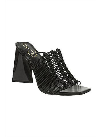 Sam Edelman Women's Laurette Block Heel Mule in Black Bungee Cord (view 1)
