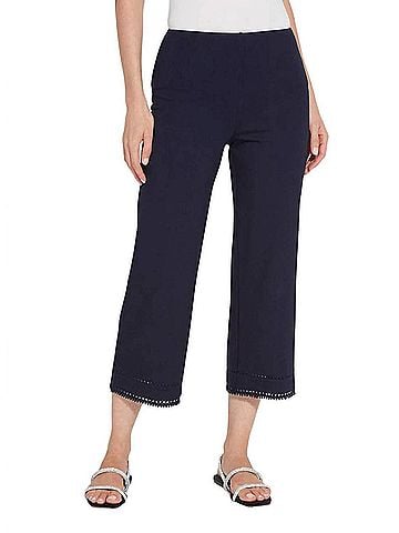 Lyssé Sienna Wide Leg Crop Pant in True Navy (view 2)
