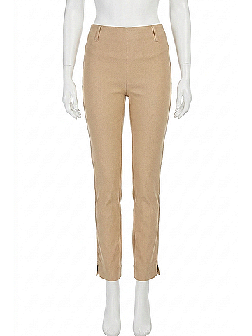 Lyssé Coated Denim Straight Leg Pants in Nutshell (view 1)