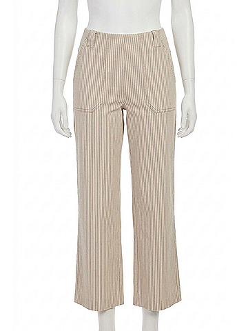 Lyssé Kate Printed Wide Leg Crop Pants in Khaki (view 1)