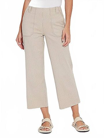 Lyssé Kate Printed Wide Leg Crop Pants in Khaki (view 2)