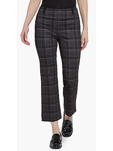 Lyssé Women's Baby Boot Ankle Pant in Bristol Plaid (view 2)
