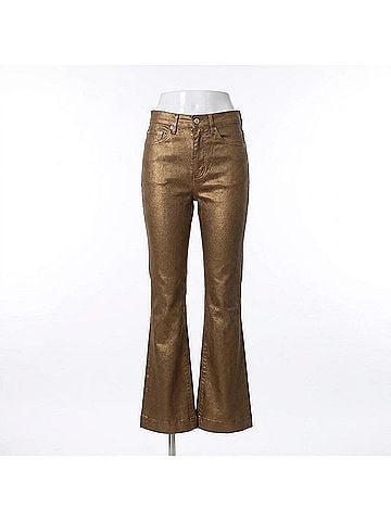 Veronica Beard Women's Carson Kick Flare Jean in Antique Brass (view 1)