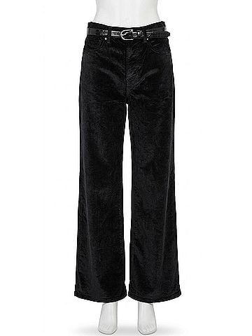 Veronica Beard High Rise Wide Leg Velvet Pants in Noir (view 1)