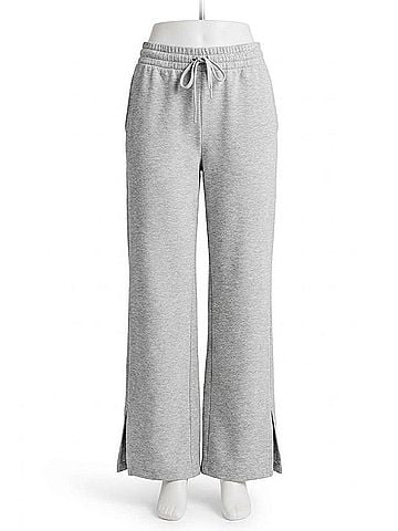 Beyond Yoga Luxefleece Side Slit Pant in Light Gray (view 1)