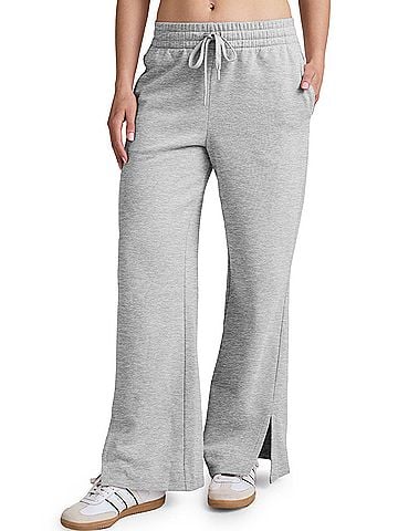 Beyond Yoga Luxefleece Side Slit Pant in Light Gray (view 2)