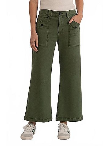 Kut from the Kloth Meg High Rise Wide Leg Pants in Dill (view 2)
