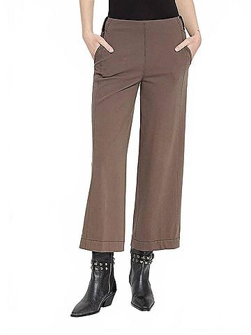 Lyssé Franca Wide Leg Crop Pants in Driftwood (view 2)
