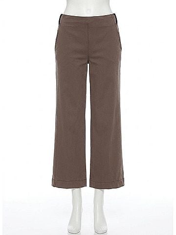 Lyssé Franca Wide Leg Crop Pants in Driftwood (view 1)