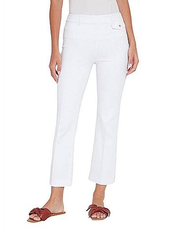 Lyssé Elle Ankle Flare Denim Pant in White (view 2)