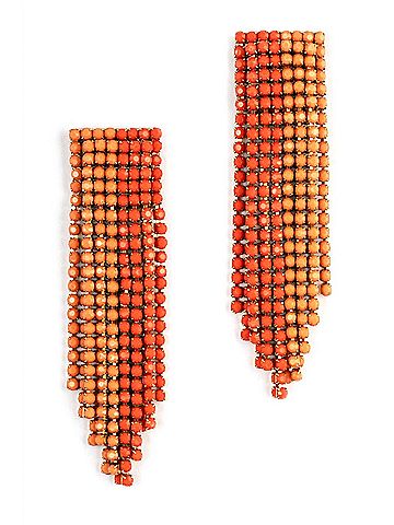 Deepa Gurnani Women's Brass Glass Thread Rayla Earrings in Orange (view 1)
