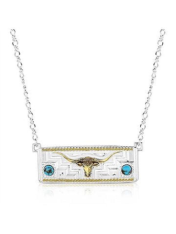 Montana Silversmiths Women's Longhorn Trails Necklace in Silver (view 1)