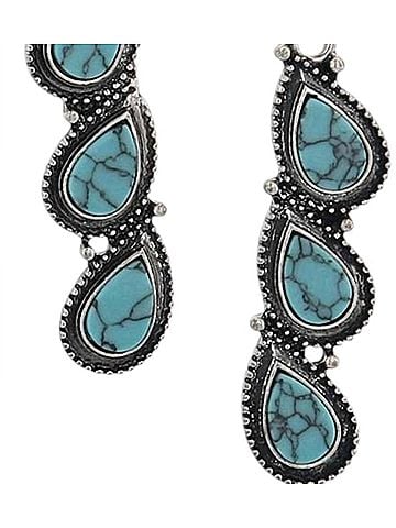 Montana Silversmiths Women's Drops Attitude Earrings in Turquoise (view 2)