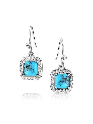 Montana Silversmiths Women's Glamour Cut Earrings in Turquoise (view 1)