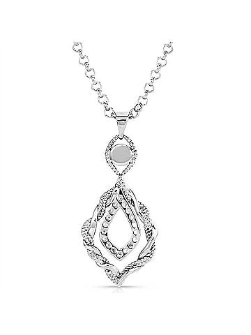 Montana Silversmiths Women's Twisted In Time Crystal Necklace in Turquoise (view 2)