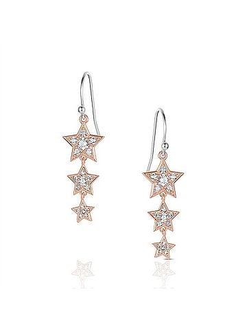 Montana Silversmiths Women's Trio Of Wishes Earrings in Rose Gold (view 1)