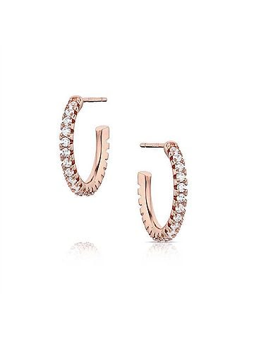 Montana Silversmiths Women's Everything Is Rosy Hoop Earrings in Rose Gold (view 1)