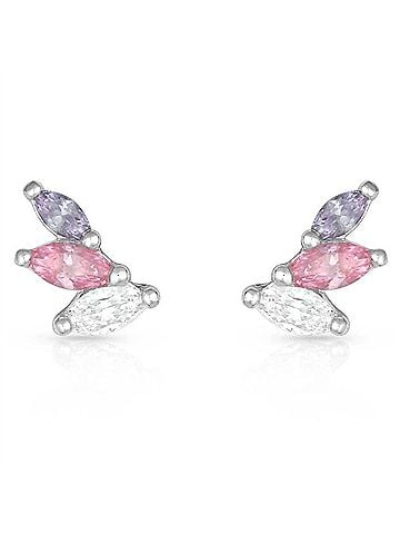 Montana Silversmiths Women's Flared Cluster Wing Earrings in Clear, Pink, And Purple (view 1)