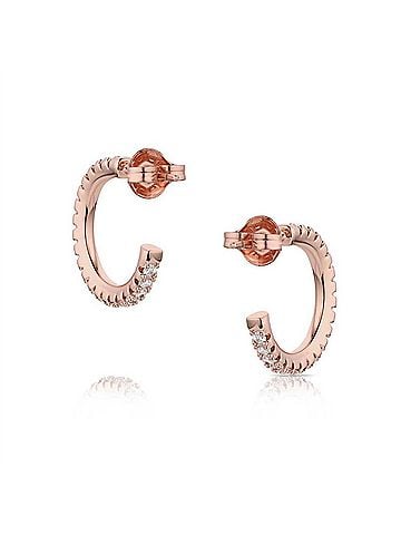 Montana Silversmiths Women's Everything Is Rosy Hoop Earrings in Rose Gold (view 2)