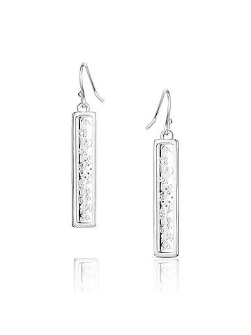 Montana Silversmiths Women's Golden Horizon Bar Earrings in Rose Gold And Black (view 2)