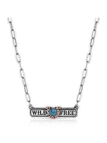 Montana Silversmiths Women's Wild And Free Bar Necklace in Turquoise (view 1)