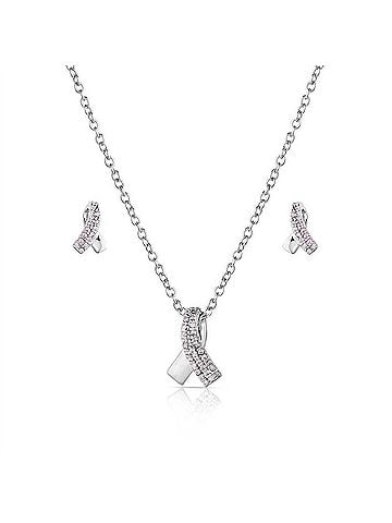 Montana Silversmiths Women's Hope And Strength Ribbon Jewelry Set in Silver (view 1)