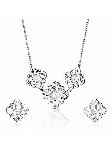 Montana Silversmiths Women's Square Dance Jewelry Set in Silver (view 2)