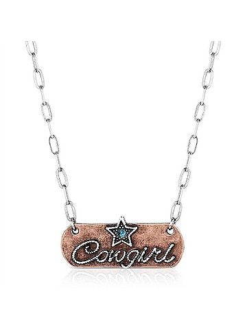 Montana Silversmiths Women's Rustic Cowgirl Bar Necklace in Copper/Silver (view 1)