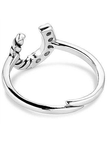 Montana Silversmiths Women's Roping Luck Crystal Ring in Silver (view 2)