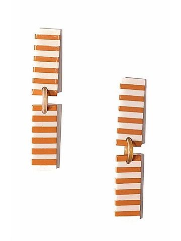 sunshine tienda Women's Isabella Striped Earrings in Tan (view 1)