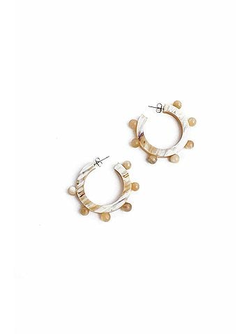 sunshine tienda Women's Bead Hoops in Natural (view 1)