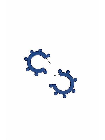 sunshine tienda Women's Bead Hoops in Navy (view 1)