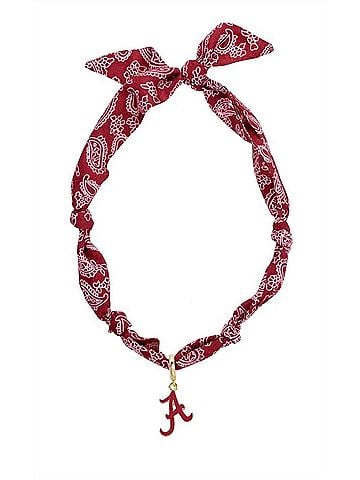 Canvas Women's Alabama Crimson Tide Bandana Scarf Necklace With Logo Pendant in Red (view 1)
