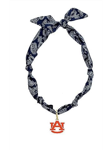 Canvas Auburn Tigers Bandana Scarf Necklace With Logo Pendant in Blue (view 1)