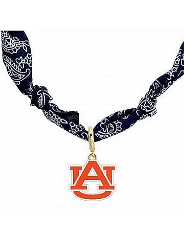 Canvas Auburn Tigers Bandana Scarf Necklace With Logo Pendant in Blue (view 2)