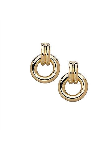 Jennifer Zeuner Women's Gina Large 1" Double Hoop Earrings in Gold (view 1)